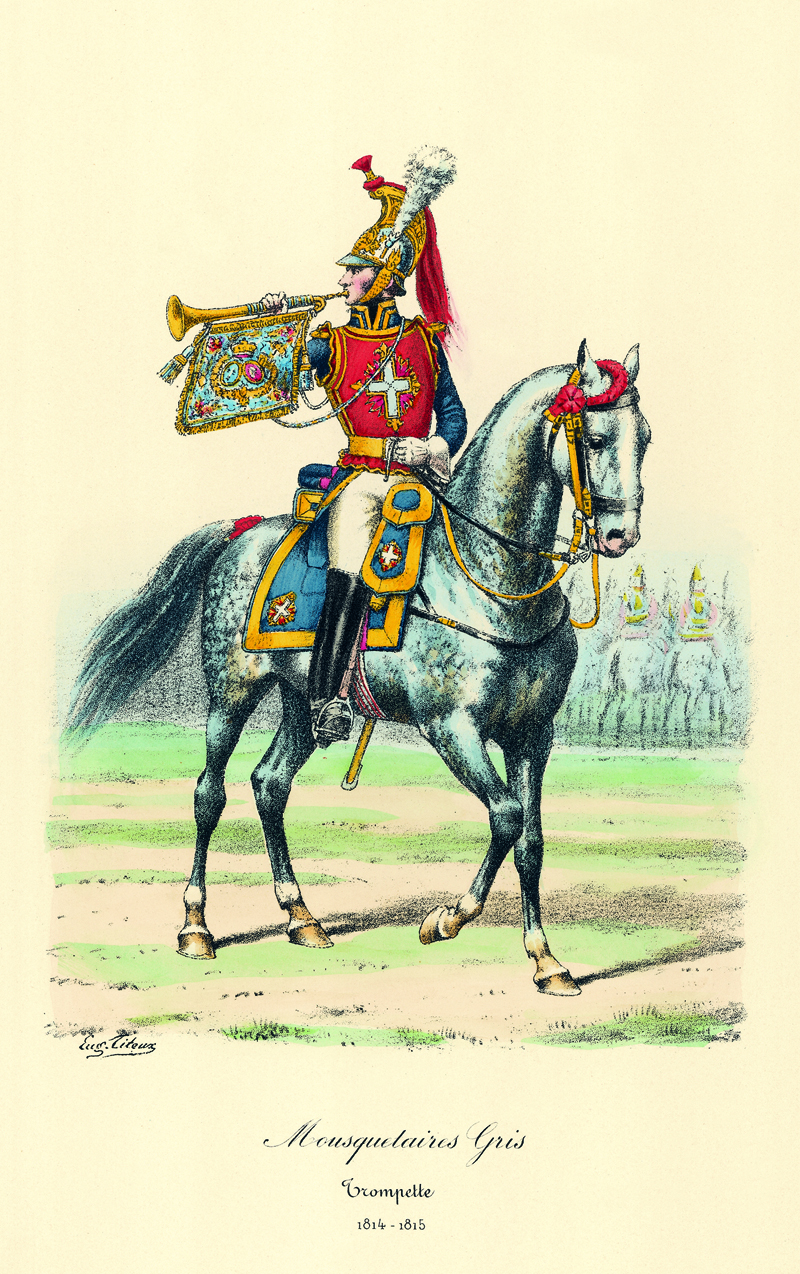 Eugène Titeux, Mousquetaire de la première compagnie, trompette, 1814